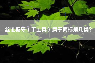 丝锥板牙(手工具)属于商标第几类? 丝锥板牙(手工具)属于商标第几类?