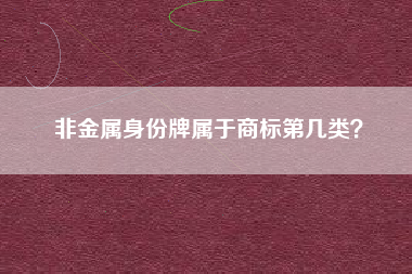 非金属身份牌属于商标第几类? 非金属身份牌属于商标第几类?