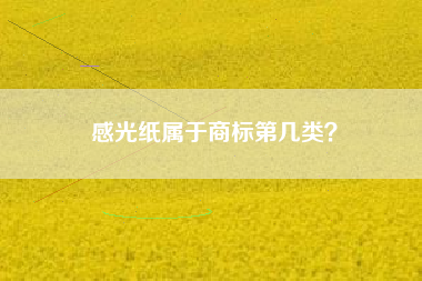 感光纸属于商标第几类? 感光纸属于商标第几类?