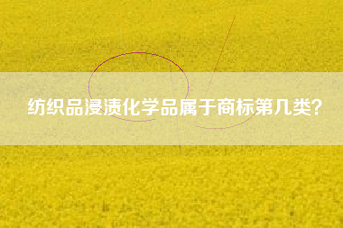 纺织品浸渍化学品属于商标第几类? 纺织品浸渍化学品属于商标第几类?