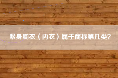 紧身胸衣(内衣)属于商标第几类? 紧身胸衣(内衣)属于商标第几类?