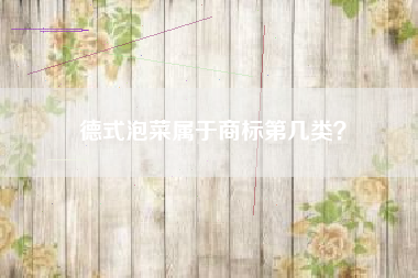 德式泡菜属于商标第几类? 德式泡菜属于商标第几类?