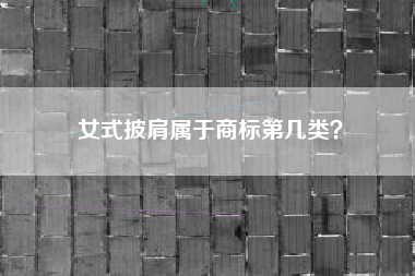 女式披肩属于商标第几类? 女式披肩属于商标第几类?